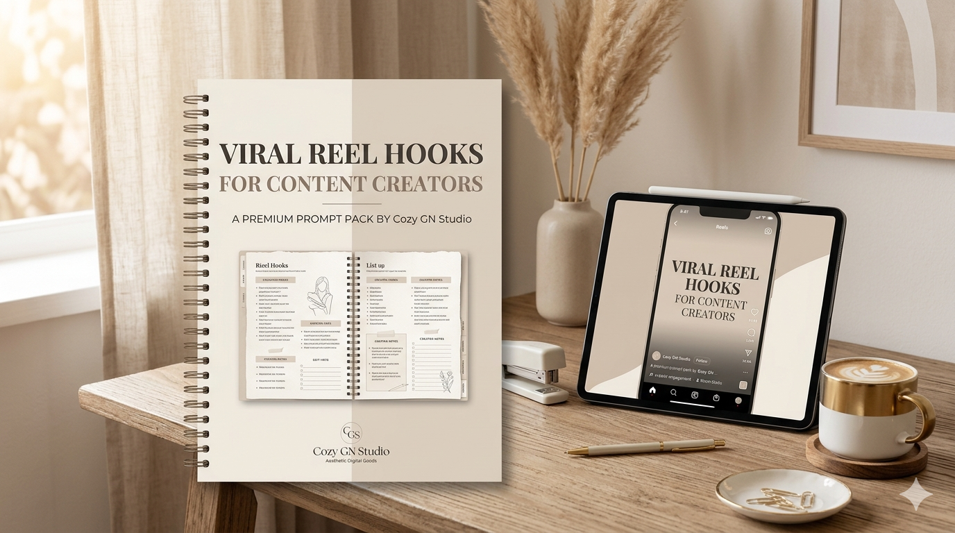 Viral Reel Hooks for Content Creators Digital Download by Cozy GN Studio