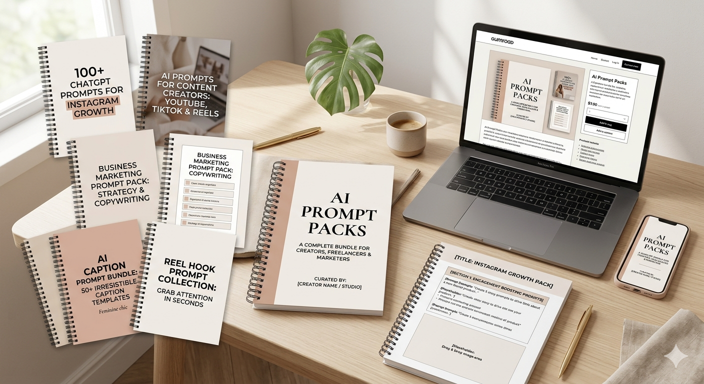 AI Prompt Packs Digital Download by Cozy GN Studio