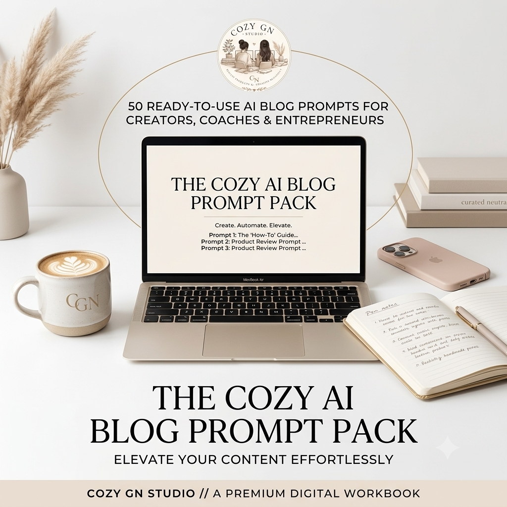 The Cozy AI Blog Prompt Pack Digital Download by Cozy GN Studio