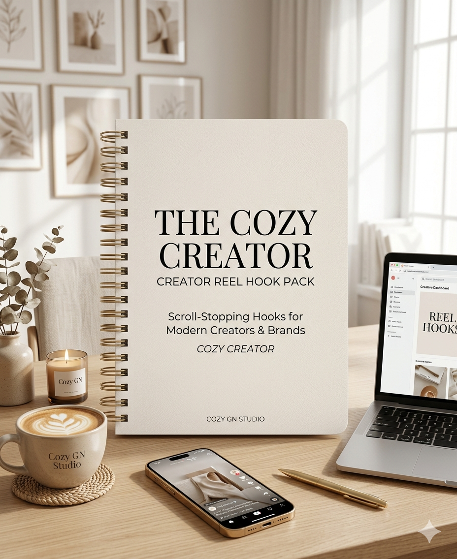 The Cozy Creator: Creator Reel Hook Pack Digital Download by Cozy GN Studio